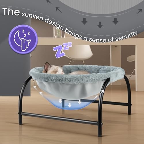 JUNSPOW Cat Bed Dog Bed Pet Sleep Hammock 16.9in x 16.9in x 9.5in - Image 2