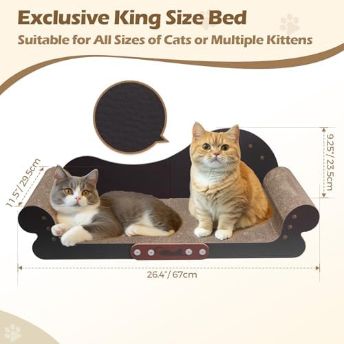 ComSaf Large Cat Scratcher Bed 26.7 in, Cardboard Cat Couch Scratch Pad - Image 3