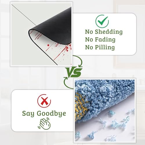 Red Footprints Bath Mat Non-Slip Bathroom Rugs, Rubber Backing Absorbent Quick - Image 5