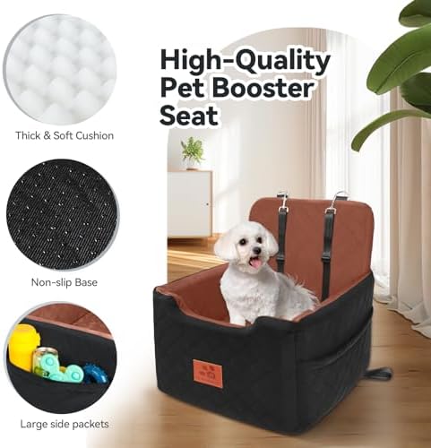 GL GLENSLAVE Dog Car Seat for Small/Medium Dogs Under 35lbs, Memory Foam Dog - Image 4