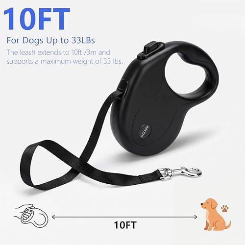 10FT Retractable Dog Leash for Small Medium Dogs/Cats up to 33lbs - Image 5