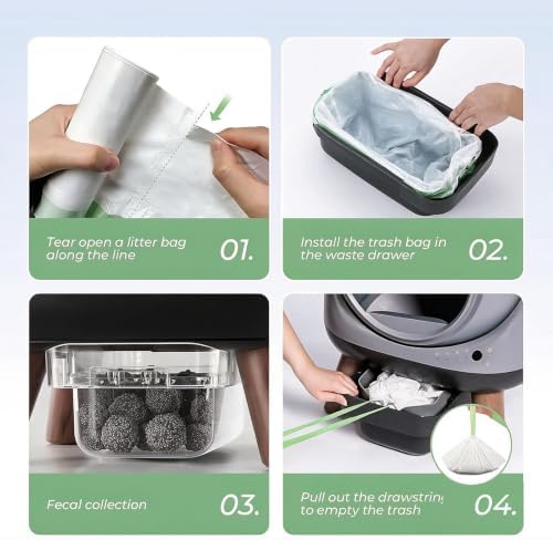 Litter Box Liners Drawstring Waste Bag 6 Rolls Heavy Duty Trash Bags - Image 4