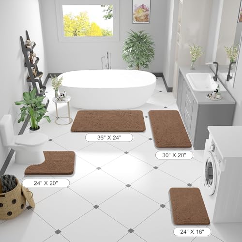 OLANLY Bathroom Runner Rugs 59x20, Extra Soft Absorbent Chenille Bath Rugs - Image 2