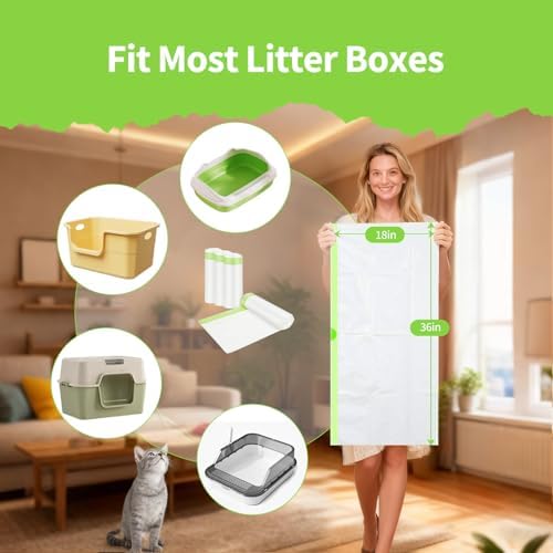 36 Count Jumbo Cat litter Box Liners, Extra Large Heavy Duty Litter Pan Liner - Image 3