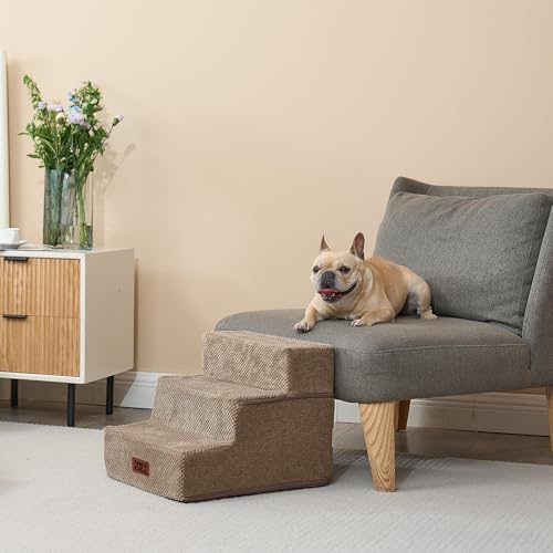 EHEYCIGA Dog Stairs for Small Dogs 13.5" H, 3-Step Dog Steps for Cats - Image 4