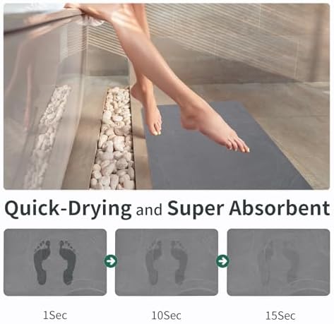 XMarrat Extra Large Stone Bath Mat, Diatomaceous Earth Mat, 31.5"x19.7" - Image 3