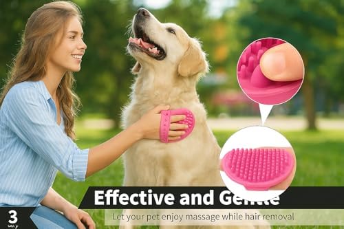 Silicone Pet Grooming Brush for Dogs & Cats – Soft Bath Brush, Gentle - Image 3