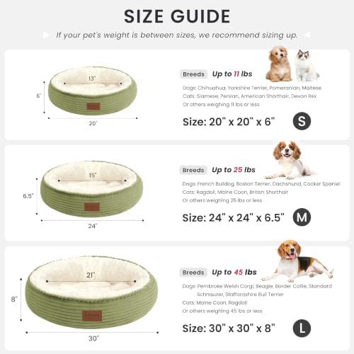 Love's cabin Round Donut Cat and Dog Cushion Bed, 20in Pet Bed - Image 4