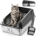 XL Cat Litter Box: High-Sided Anti-Urine Leakage by JINXUANTANG