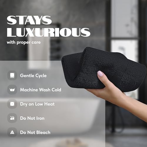 Wealuxe Black Hand Towels 16x27 Inch - Image 6