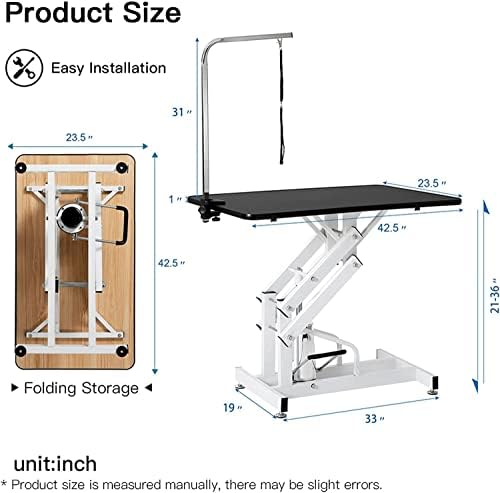Hydraulic Dog Grooming Table for Small/Large Dogs, Heavy Duty Professional Pet - Image 6