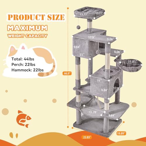 Sweetcrispy 66 Inch Cat Tree Tower - Image 5