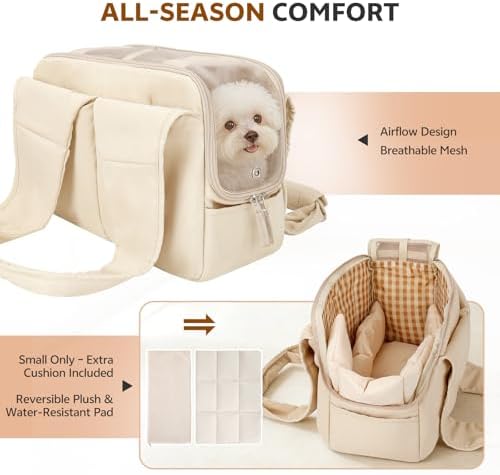 Dog Purse Carrier for Small Dogs and Cats, Soft-Sided Pet Tote Bag - Image 3
