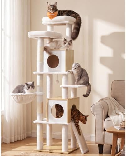 Feandrea Tall Cat Tree, 6-Tier Cat Tower by FeandreabySONGMICSHOME