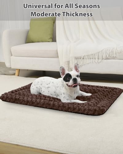 Exsnugy Washable Dog Bed Mat Large Size Fluffy Pet Crate Pad 42x28 XL - Image 4