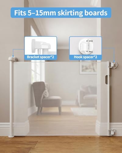 Veraste Retractable Baby Gate for Doorways and Stairs, Mesh Safety Gate for Pet - Image 3