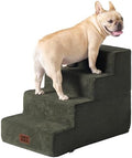 EHEYCIGA Dog Stairs for Bed 18" H, Dog 4-Steps for High Bed, Military Green by EHEYCIGA