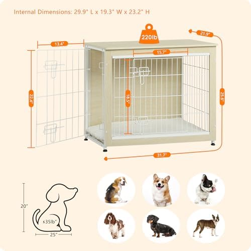 DWANTON 32.5" Dog Crate Furniture - Image 3