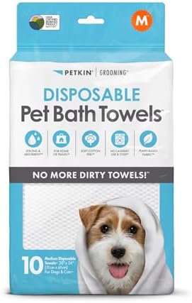 Petkin Disposable Pet Bath Towels, Medium by Petkin