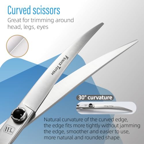 Dog Grooming Scissors: 7.5 inch Pet Curved Shears Made Of Japanese 9CR Advanced - Image 2