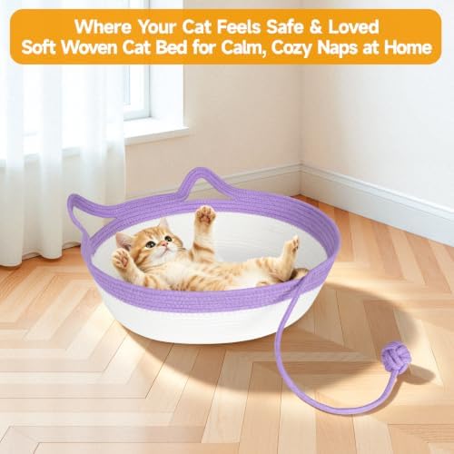 Cotton Rope Cat Bed, Instinct Hand Woven Basket - Image 4