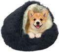 ShinHye Cat Bed Round Plush Fluffy Hooded Cat Bed Cave, Cozy by ShinHye
