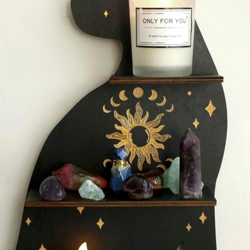 Artilady Crystal Display Shelf Gothic Decor, Cat Floating Shelves Storage - Image 5