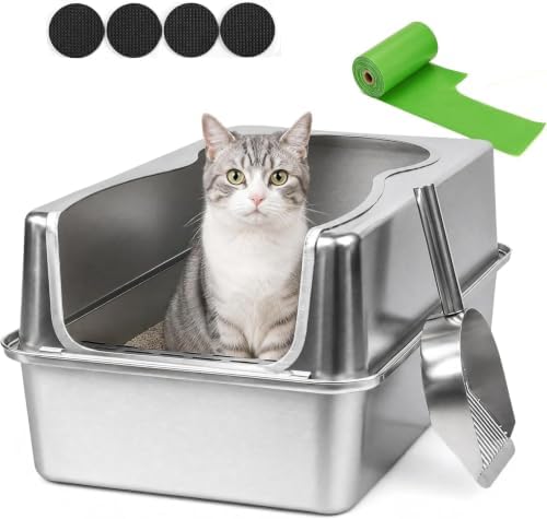 XL All Stainless Steel Cat Litter Box by Unknown