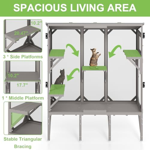 65.1" L Window Catio with 4 Jump Platforms, Mosquito-Proof Cat Window Box - Image 2