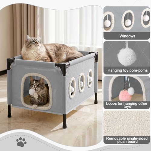 SlowTon Cat Houses for Indoor Cats, Covered Cat Bed Cave Hideaway - Image 3