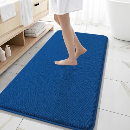 OLANLY Memory Foam Bathroom Runner Rugs 47x20, Long Bath Mats, Royal Blue by OLANLY