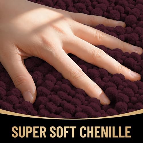 OLANLY Thick Chenille Small Bathroom Rugs Mats 24x16 - Image 2