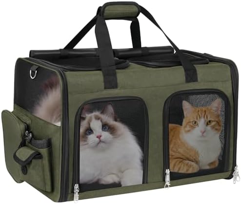 Cat Carrier for 2 Cats Double Pet Carrier Extra Large Green 2026 Upgraded by TOYSBOOM