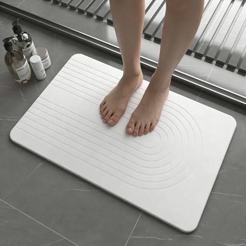 Fast Drying Stone Bath Mats for Bathroom, Non-Slip Diatomaceous Earth Bath Mat by Drvykkn