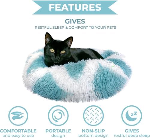 Whiskers & Friends Cat Beds for Indoor Cats & Small Dog, Fluffy Cat Bed - Image 3
