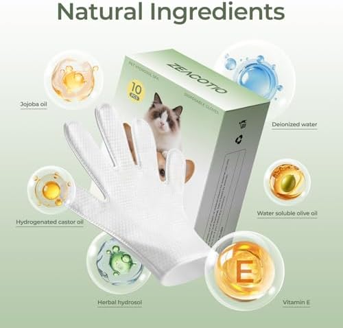 Pet Wipes Gloves for Dogs and Cats, Disposable Pet Cleaning Gloves for Paws - Image 3