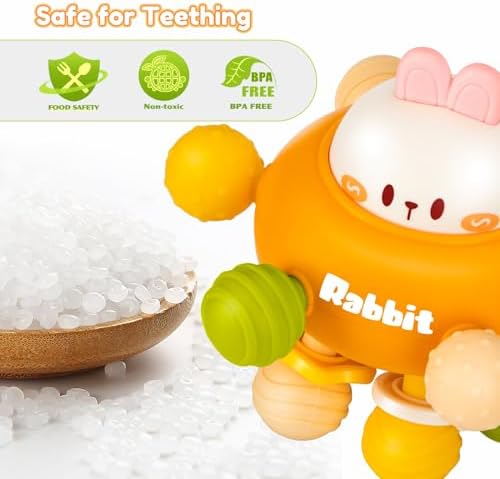 Baby Montessori Sensory Teething Toy 0-6 6-12 Months, Teether Ball & Rattle - Image 5