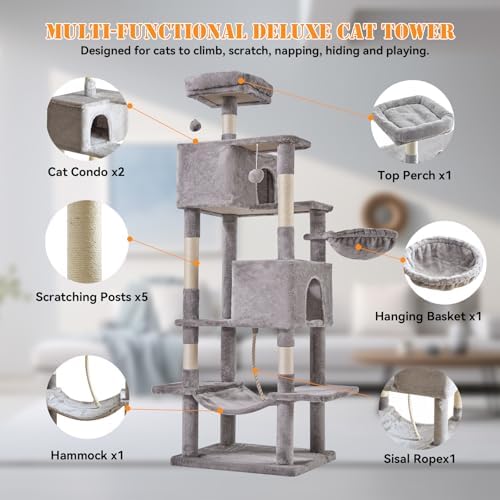 Sweetcrispy 66 Inch Cat Tree Tower - Image 3