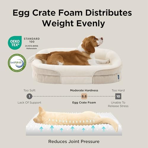 Bedsure 360°Oval Bolster Orthopedic Dog Beds Large Sized Dog - Image 4