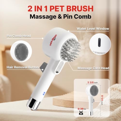 Shop-Vac Cat Steam Brush, 2-in-1 Pet Brush & Hair Removal Comb - Image 2