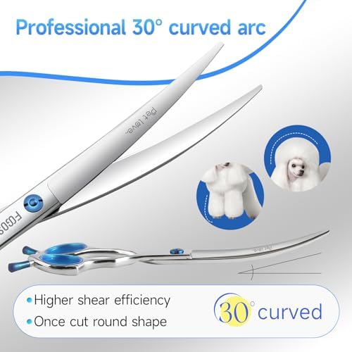 Curved Dog Grooming Scissors 7.5 in Curve Shears - Image 3