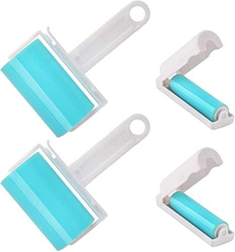 NUOBUT Reusable Sticky Lint Roller, 2 Large & 2 Mini, 4 Pack by NUOBUT
