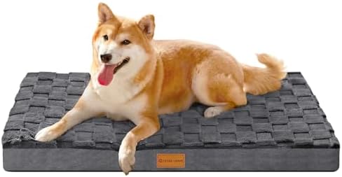 Patas Lague Orthopedic Medium Dog Bed Pet Crate Mat 30''X20'' Dark Grey by PatasLague