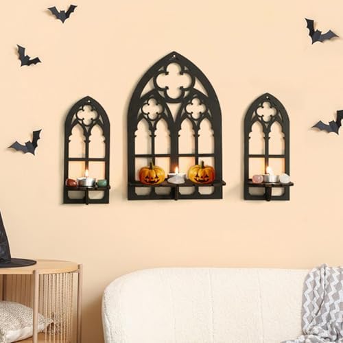 Artilady Crystal Display Shelf Gothic Decor, Wood Floating Shelves Storage - Image 4
