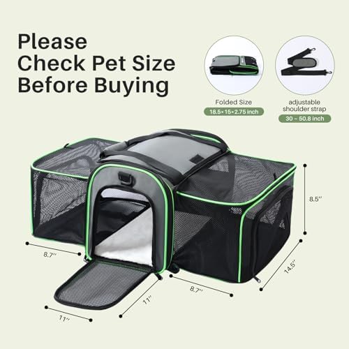 Gardner Pet Expandable Cat Carrier Airline Approved, 2-Side Square Extension - Image 3