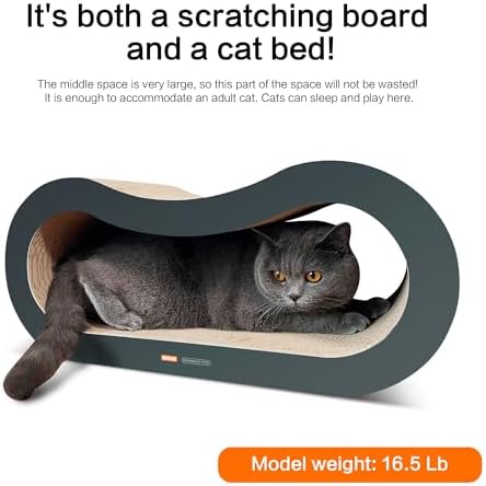 TTCAT Cat Scratching Pad, 2 in 1 Corrugated Cardboard Cat Scratcher Lounge - Image 5