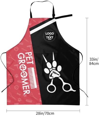Custom Dog Grooming Apron, Personalized Logo Pet Groomer Apron Smocks - Image 4