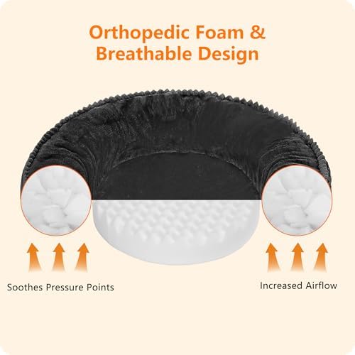 Dwanton Orthopedic Medium Dount Dog Bed, Egg-Crate Foam Round Dog Sofa - Image 2