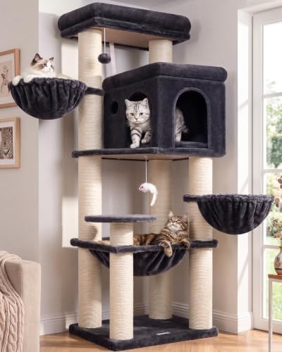 Globlazer Cat Tree Tower with 12 Extra-Thick Full-Sisal Scratching Posts by Globlazer