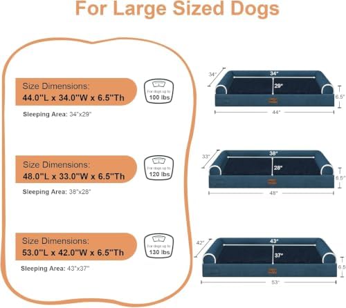 NANUYA Orthopedic Dog Bed for Jumbo Dogs, 48 x 33 Inch - Image 6